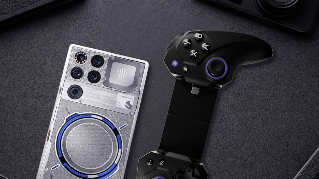 REDMAGIC 11 with the Vagabond controller in flat lay shot