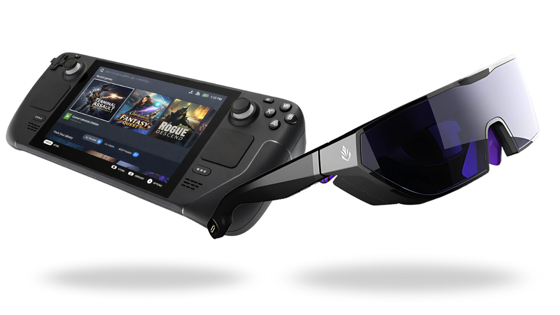Steam Deck with the Sentinel XR Gaming Glasses
