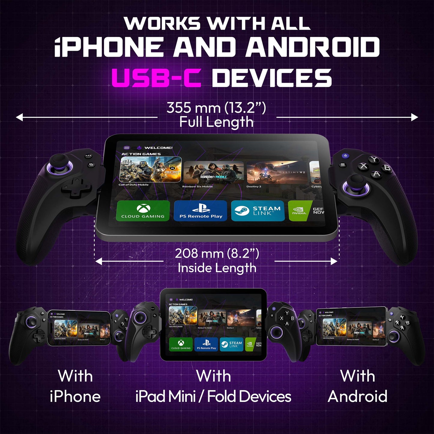 ELO Vagabond USB-C Gamepad for iPhone 15+, iPad Mini & Android | Hall Effect Joystick | Apple MFi Certified | Cloud Gaming & Remote Play