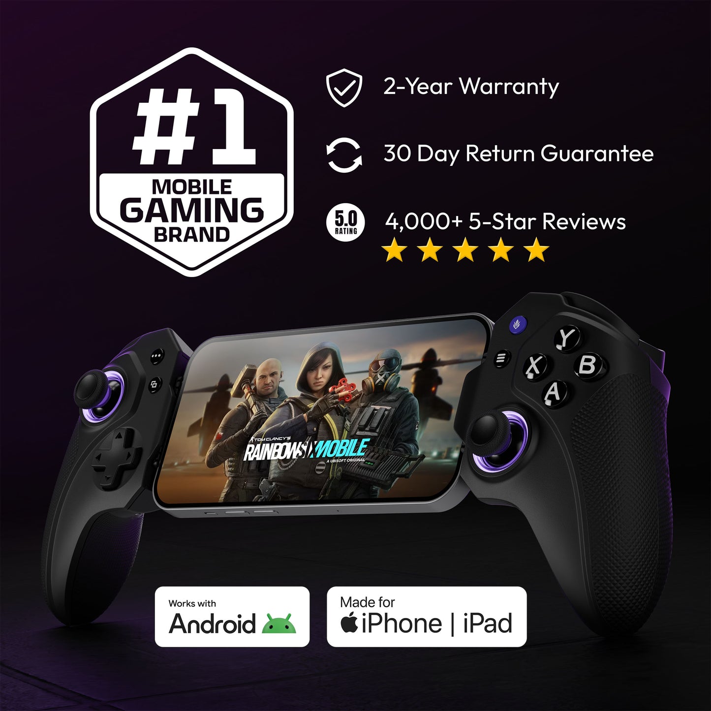 ELO Vagabond USB-C Gamepad for iPhone 15+, iPad Mini & Android | Hall Effect Joystick | Apple MFi Certified | Cloud Gaming & Remote Play