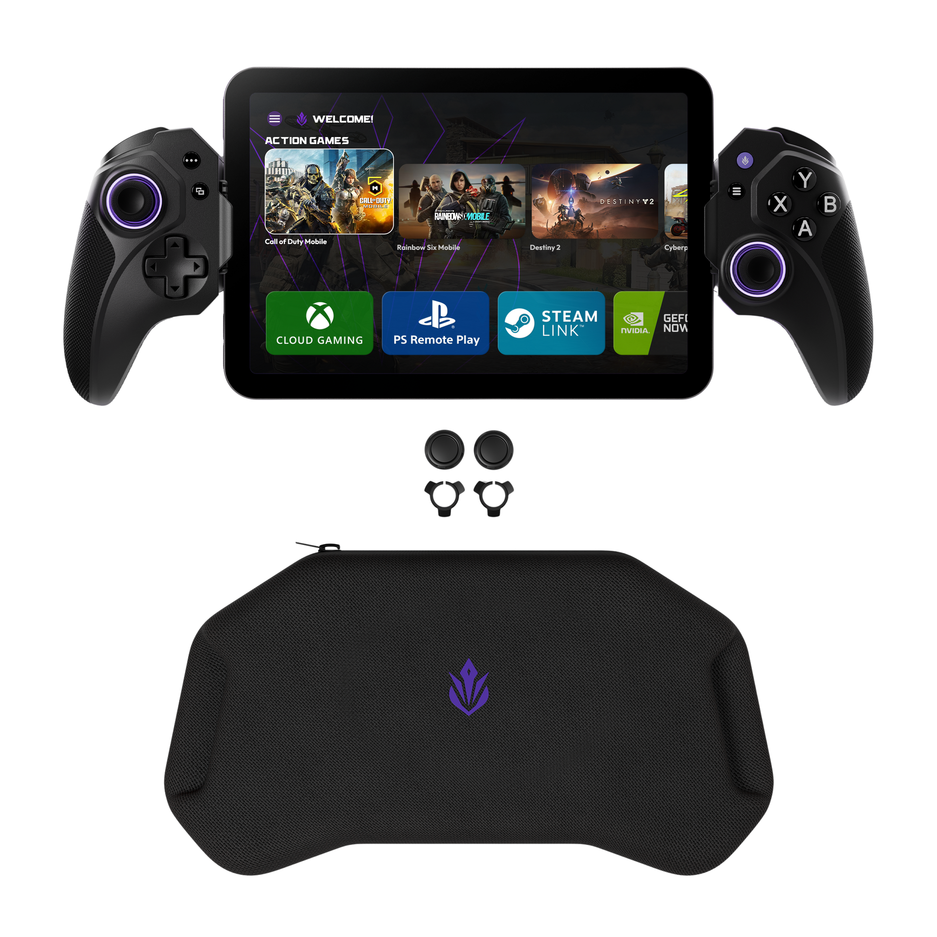 Core Loadout Curated Mobile Gaming Controller Bundle Mechanical Buttons Precision Thumbsticks & Hardshell Travel Carry Case