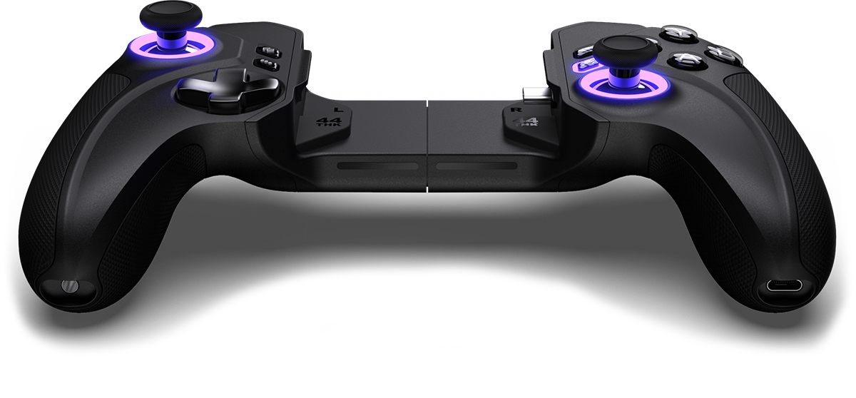 Vagabond mobile gaming controller angled