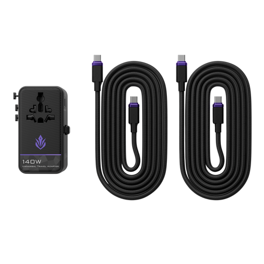 Traveler Loadout: All-in-One Universal International Travel Power Plug Adapter & High-Speed USB4 Fast Charging Cables
